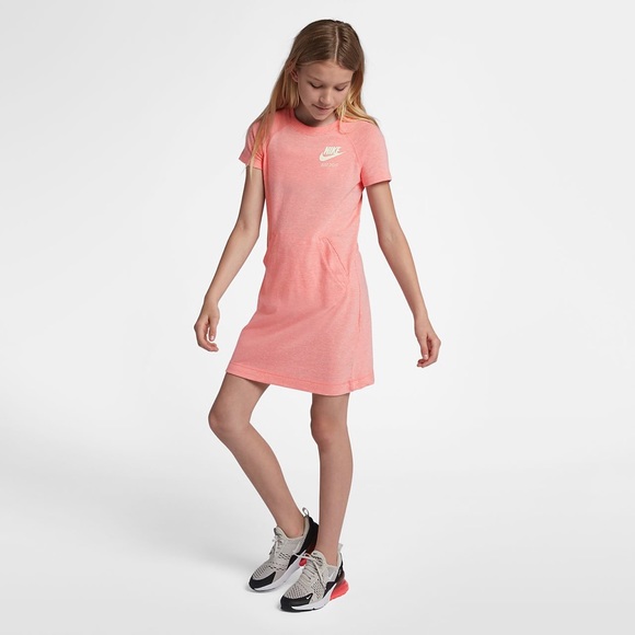 Nike Sportswear Vintage Girls Dress Pink Size L - Picture 2 of 6